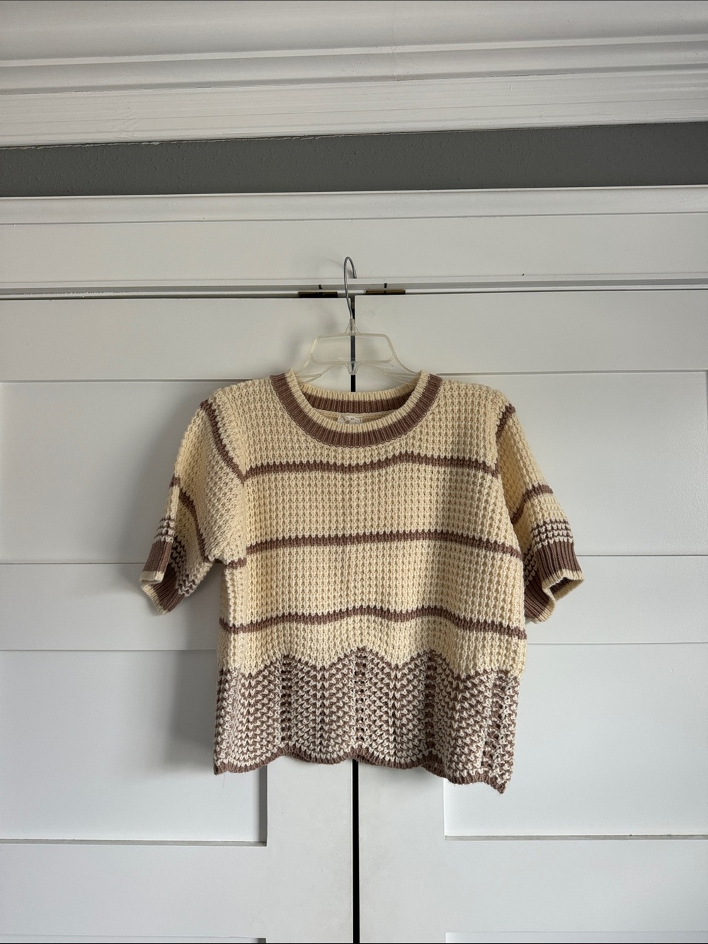Sadie & Sage Striped Short Sleeve Knit Sweater